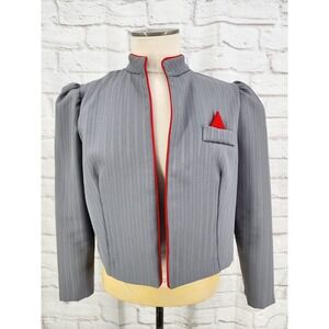 Vintage Majorette Blazer‎ Jacket Military Puff Sleeve Twee Indie Crop Size 14P